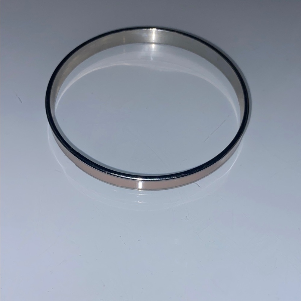 Silver and Black Bangle Bracelet